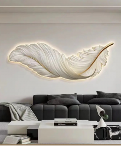 Decoration Home Wall Feather MDF With Light